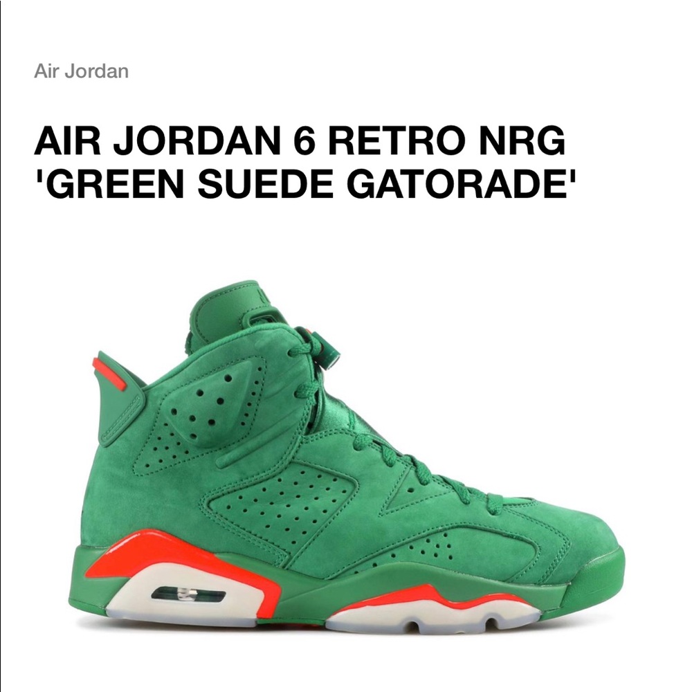 Gatorade x Air Jordan 6 "Pine Green" Men’s Size 14